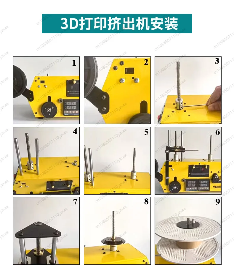 Desktop small waste rubber extruder 3D printing consumables recycling and winding machine