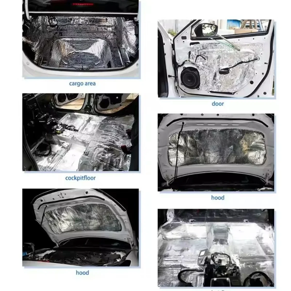 1 متر سيارة الحرارة والصوت العازلة القطن الحصير 5 مللي متر الألومنيوم احباط الباب بونيه الاهتزاز عزل الحصير الحصير حماية الضوضاء #3