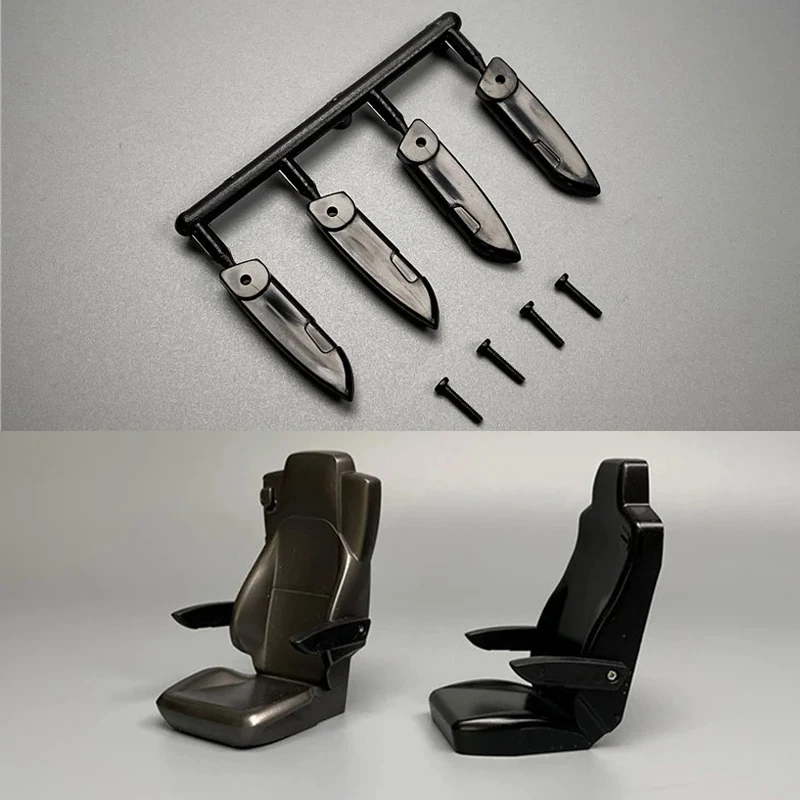 4pcs Seat Interior Armrest for 1/14 Tamiya RC Truck Tipper SCANIA 770S 56368 VOLVO ACTROS BENZ MAN LESU Model Car DIY Parts