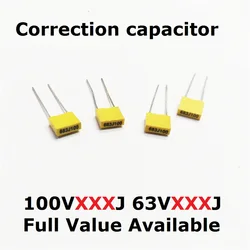 20PCS Correction Capacitor 100V 153J/124J/105J 63V 154J/224J/334J/474J/225J Polypropylene Film 0.15/0.22/0.33/0.47/2.2/1/UF/15NF