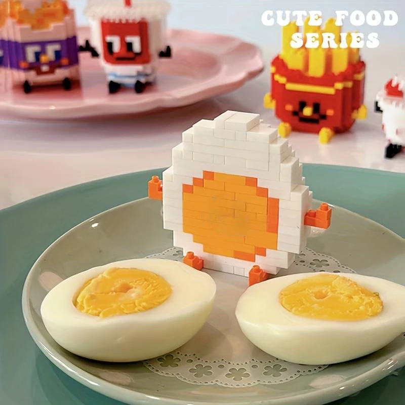 Kinder Pommes Burger Lebensmittel Bausteine Lebensmittel Serie Baustein Ziegel Kinder Puzzle Lernspiel zeug für Jungen Mädchen