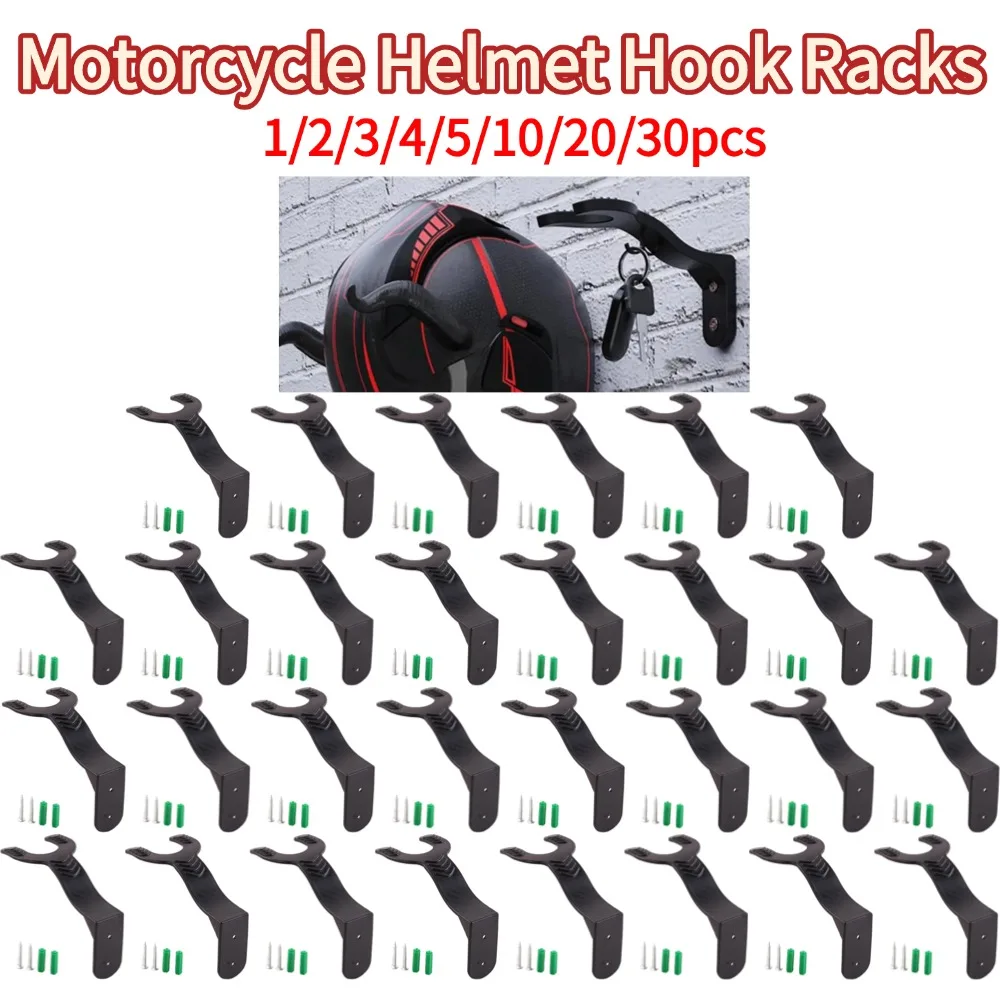 

Helmet Rack Wall Mounted Wall-Mounted Helmet Rack for E-Bike/Motorcycle No-Drill Safety Hook Storage Bicycle Hat Hanger Stand