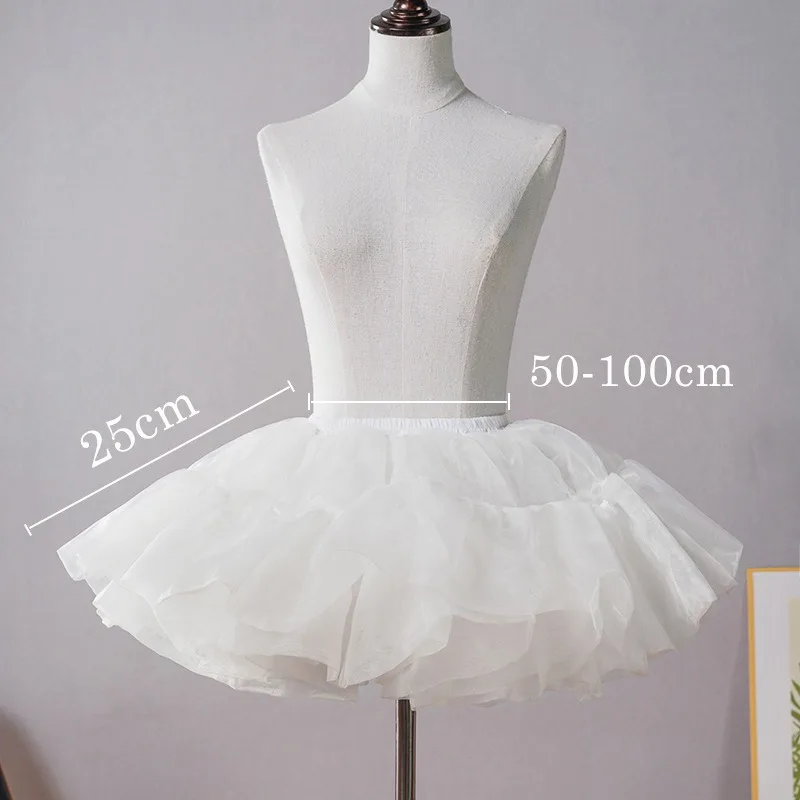 New White BlackLolita Underskirt Women Cosplay Ballgown Kids Bridal Boneless Petticoats Tutu Dress