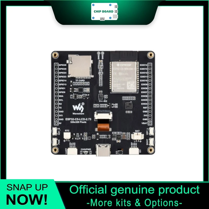 Waveshare ESP32-C5 2.73 Inch LCD Board, 320x320 Screen, Dual Band WiFi Bluetooth 5 LE IoT Development Kit