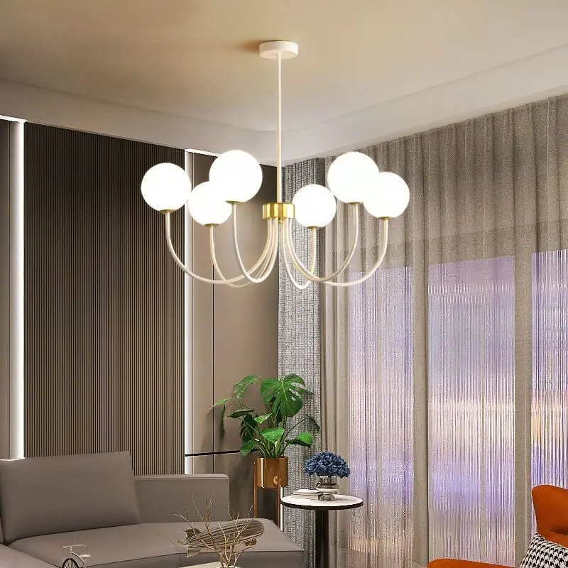 스칸디나비아 모던 럭셔리 철제 유리 펜던트 조명 거실 식당 침실 서재 조명 램프 천장 조명 LED 램프