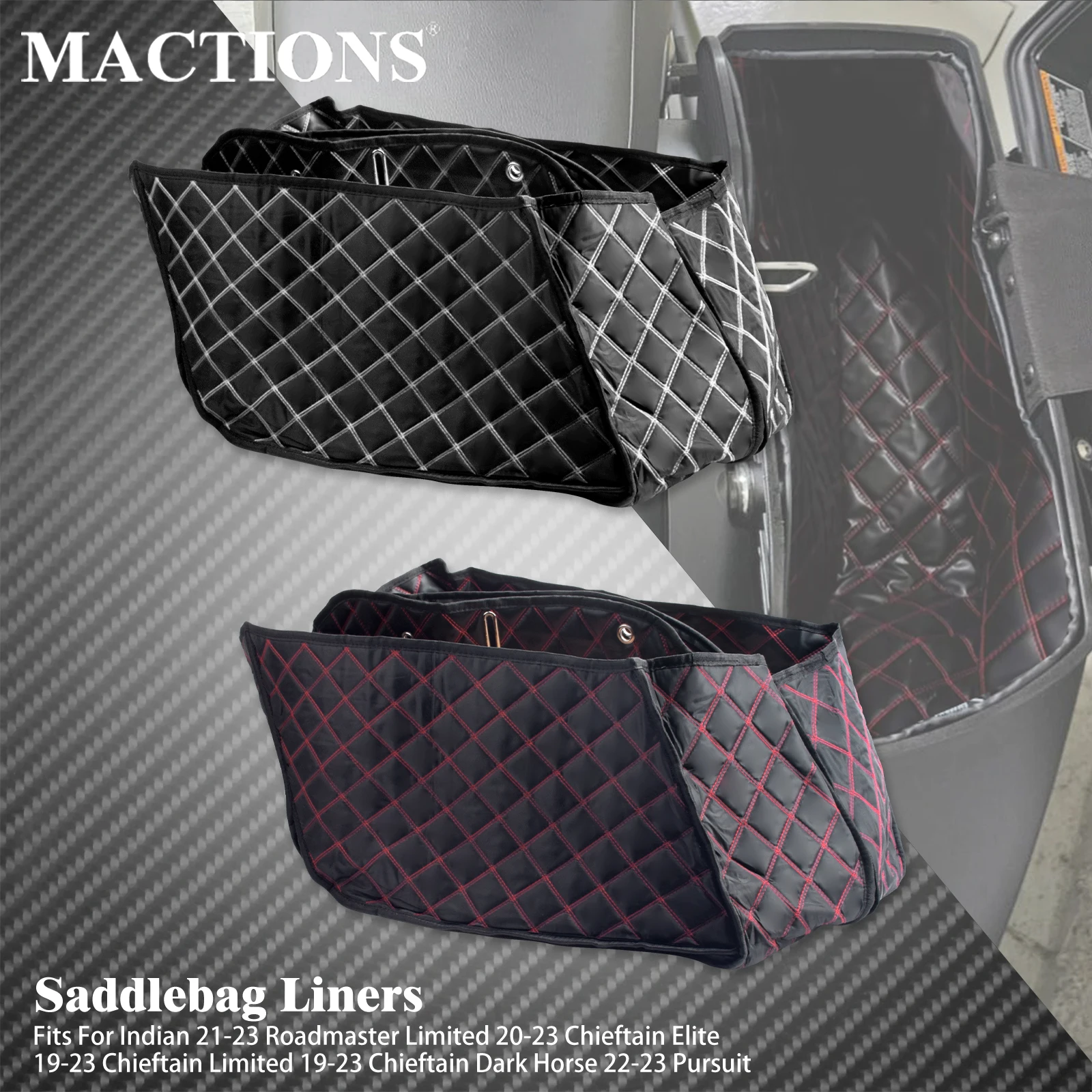 Motorcycle Saddlebag Liner Rhombic Insert Extended Bags Waterproof For Indian Chieftain Limited Pursuit Dark Horse 2019-2023