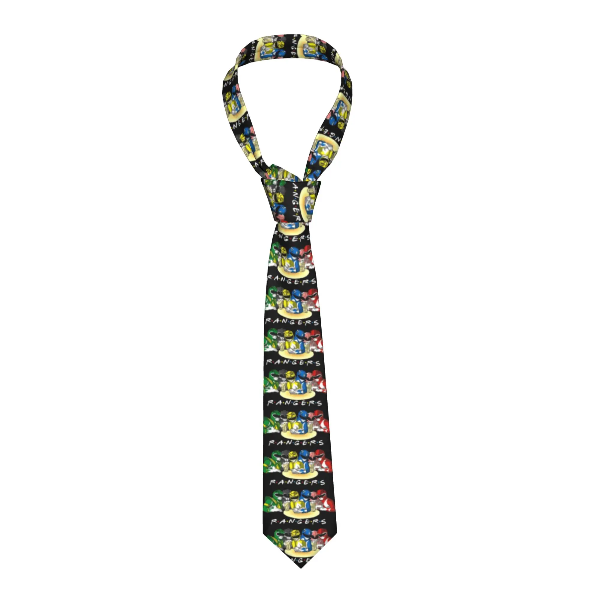 FUNNY Power Rangers FRIENDS Neckties Unisex Skinny Polyester 8 cm Classic Neck Tie  for Men Accessories Gravatas Wedding Office