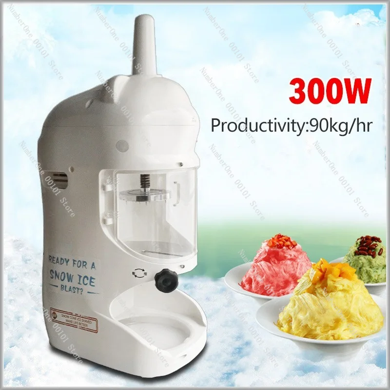 Commercial Desktop Automatic Snowflake Ice Shaver Adjustable Thickness Splash Proof for Bingsu Slushie