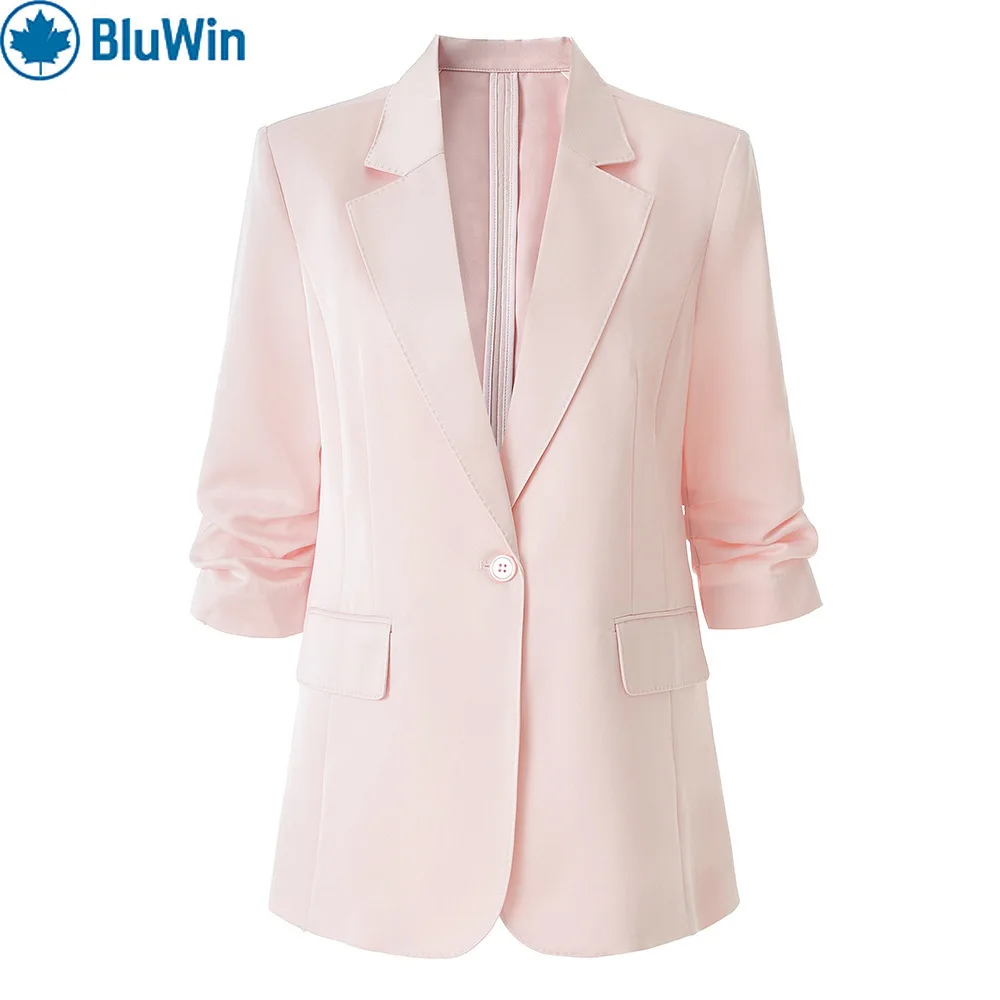 

URBANCHIC 5 цветов блейзер на одной пуговице женский с коротким рукавом кондиционер комната крутой повседневный пригородный топ элегантный пиджак летний