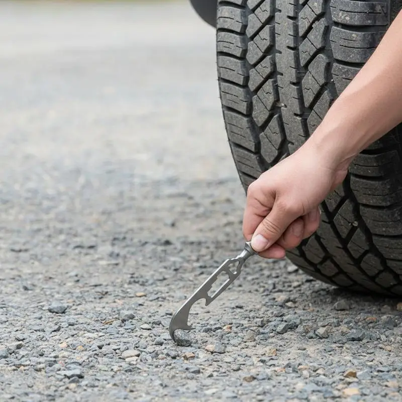 

Car Tire Stone Remover Portable Tyre Rock Picker Wrench Multipurpose Stone Extraction Tool for Travel and Garage UseHot