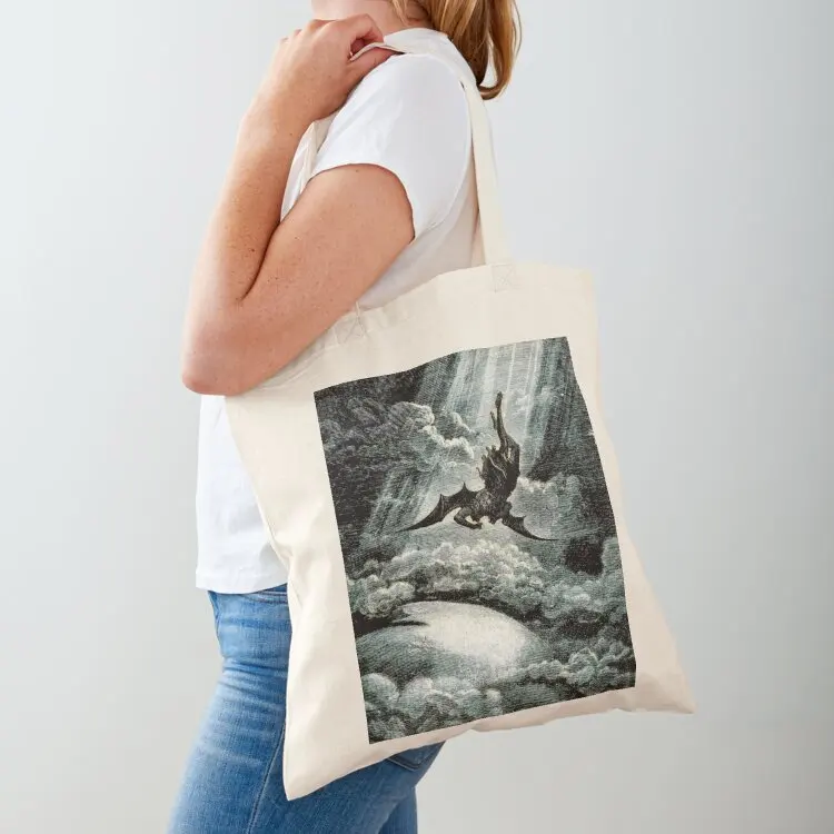 

The Falling Angel - Gustave Dore Engraving Tote Bag Woman shopper bag Fabric bag Women's bags Handbags