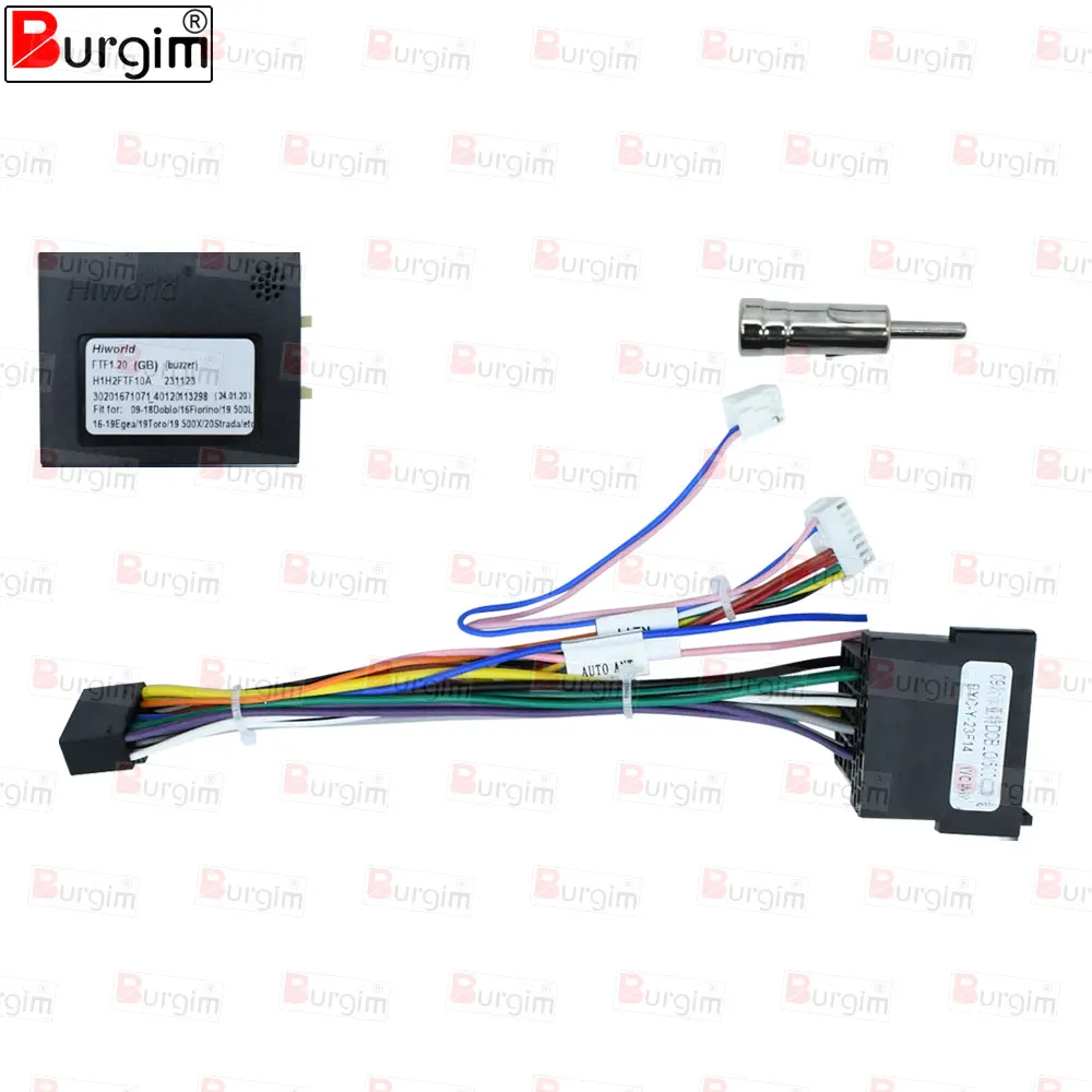 Cable de alimentación de Radio Android para coche, arnés estéreo Canbus, 16 Pines, para Fiat Bravo Ritmo 198, Stilo 500, 312/FF Panda