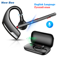 New Bee M51 Bluetooth 5.2 Wireless Headset Earphones Headphone with Dual-Mic CVC8.0 Noise Cancelling Handsfree Business Earbuds