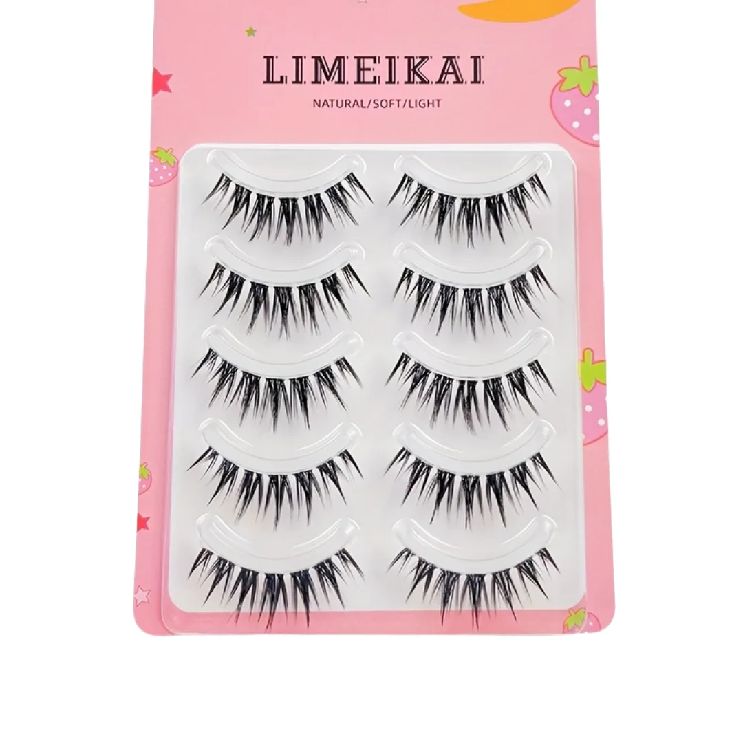 5 Pairs Natural Whole False Eyelashes Anime Style Japanese & Korean Look Durable High Quality Fake Eyelashes for Volume Makeup