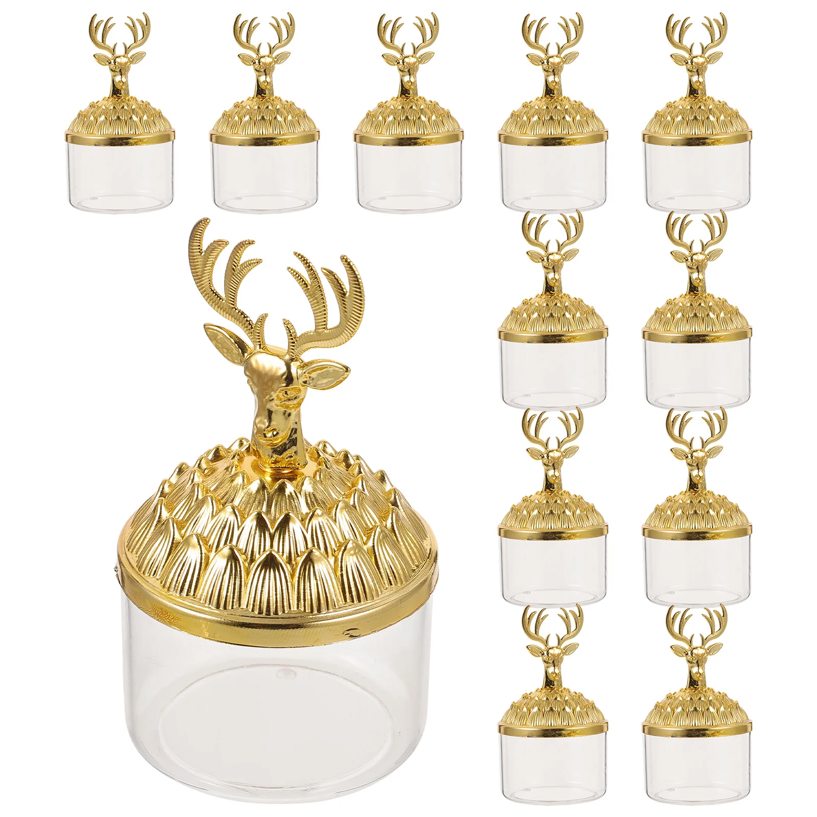 12 قطعة من علب الحلوى الصغيرة لحلوى عيد الميلاد وحامل حاويات PP Holiday Elk Cookie Jar Party Case #4