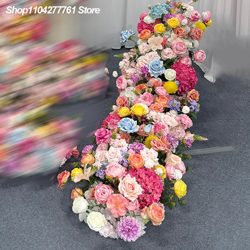 Dopamin-Blumen Luxus-Hochzeitsdekoration Bunte Serie Künstliche Rosen-Blumenarrangements für Event-Hintergrund-Deko Party-Requisiten – Detail 4