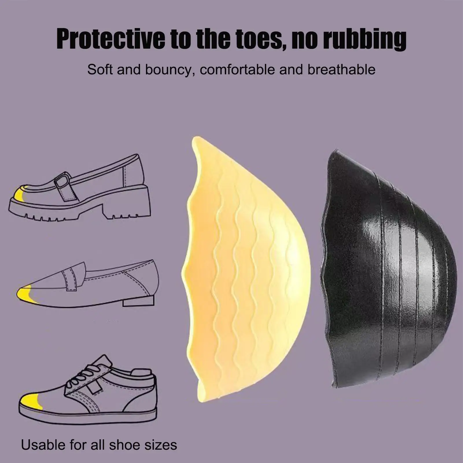 Toe Inserts For Shoes Too Big 3 Pairs Shoe Size Reducer Non-slip Soft PU Foam Tongue Pads Breathable For Dress Pumps Stilettos