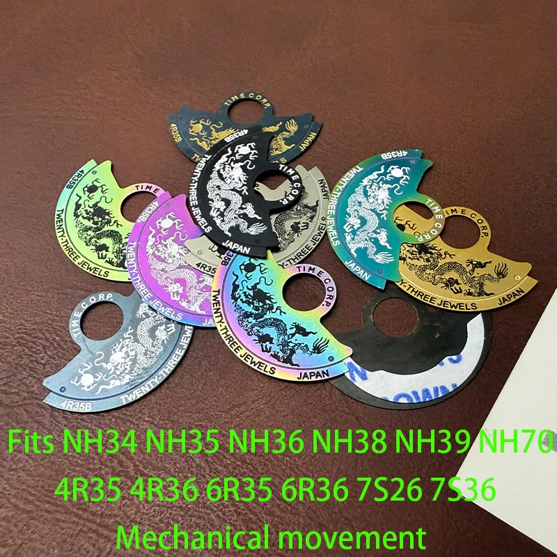 NH35 NH36 Chinese Dragon Automatic Hammer Rotor Metal Patch Fits NH38 NH39 4R35 6R 7S Movement SKX007 Watch Repair Guard Parts
