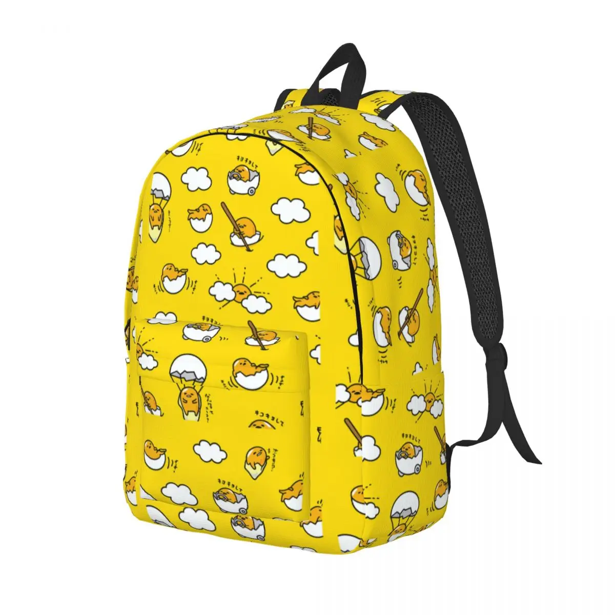 Mochila Gudetama con dibujos de huevos bonitos, mochila para estudiantes de escuela secundaria, mochila de lona para hombres y mujeres, mochila de viaje