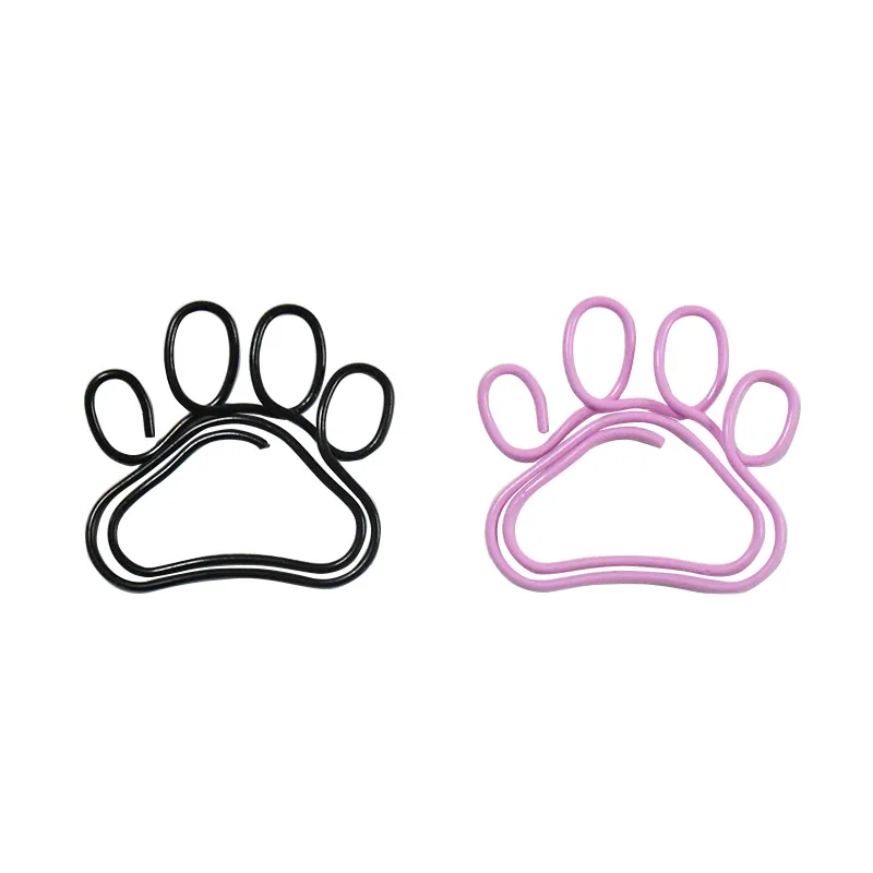 20pcs 귀여운 고양이 발톱 종이 클립 크리 에이 티브 핑크 블랙 금속 클립 만화 책갈피 바인더 Office 편지지 바인딩 용품