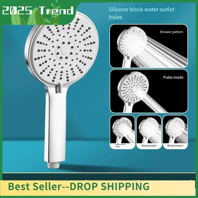

AA14 New 12Cm Panel Shower Head Pressurised Fivespeed Adjustable Shower Bathroom Rain Shower Head Bathroom Shower Accessories Ki