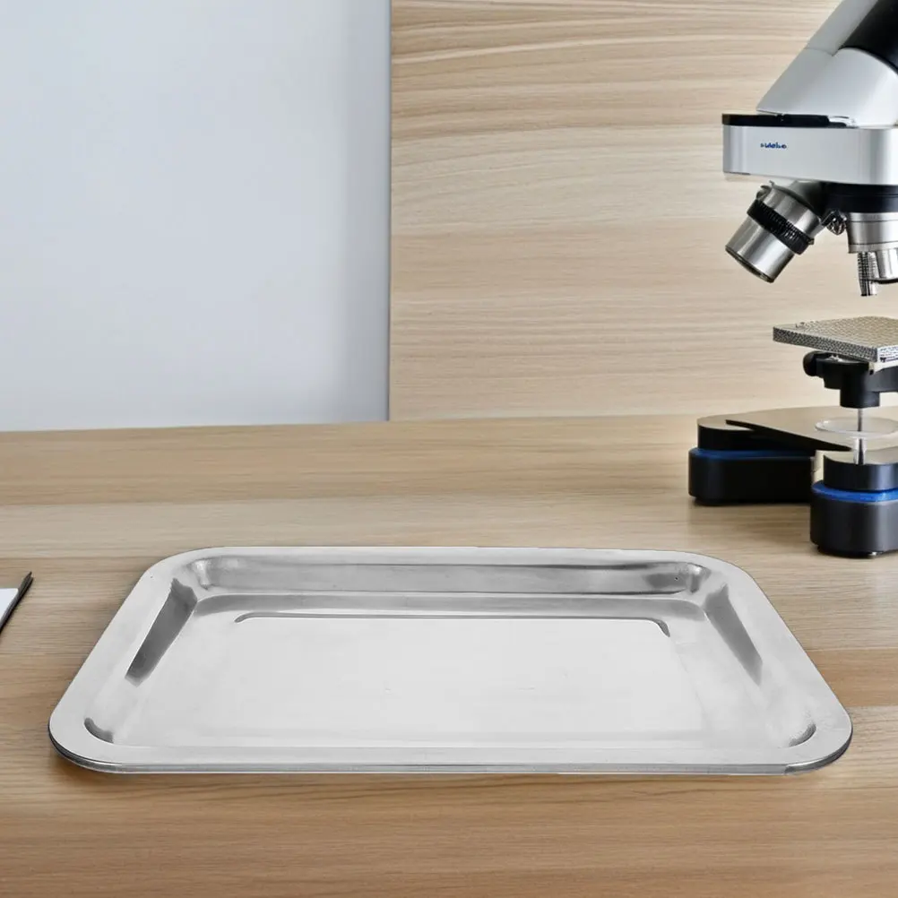 

Stainless Steel Sample Tray Acid Alkali Resistant Spill Containment for Chemical Experiments Medical Tattoo Bathroom Organizer