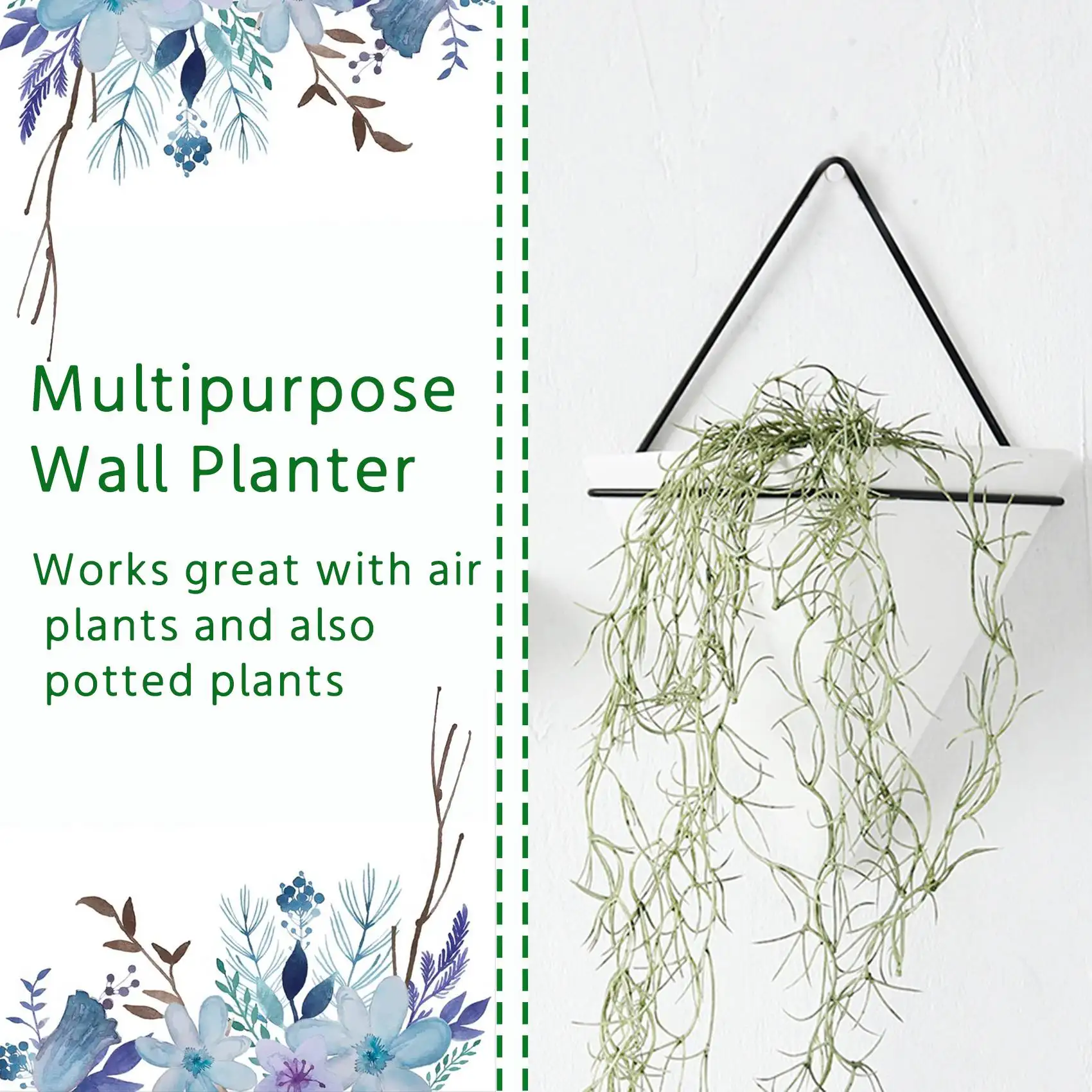 ABHU Triple-Cornered Wall Planter, Set Of 4 Hanging Planter Vase Geometric Planter Wall Decor Air Plant Container For Home And O