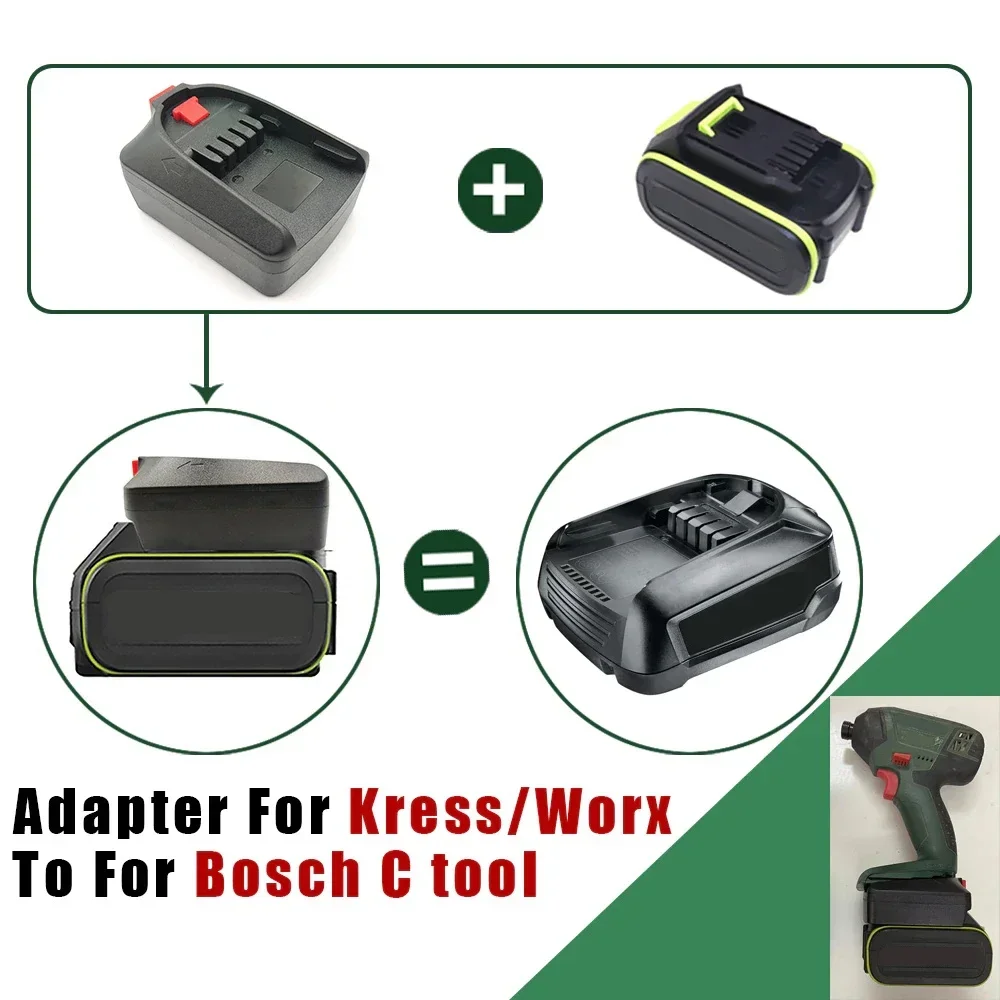 Imagem -06 - Adaptador de Bateria para Makita Dewalt Milwaukee Bosch Worx Kress Metabo Ridgid Hitachi Devon Stanley 18v 20v Pba Tool