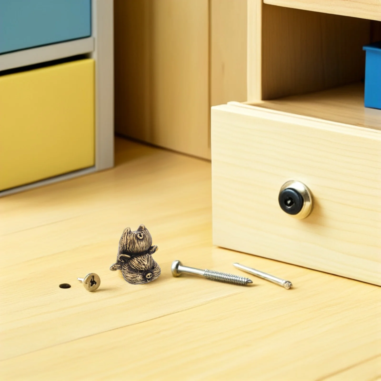 

Room Door Handle Pig Shaped Brass Cabinet Knob Vintage Animal Door Pull For Nursery Bedroom Rustic Interior