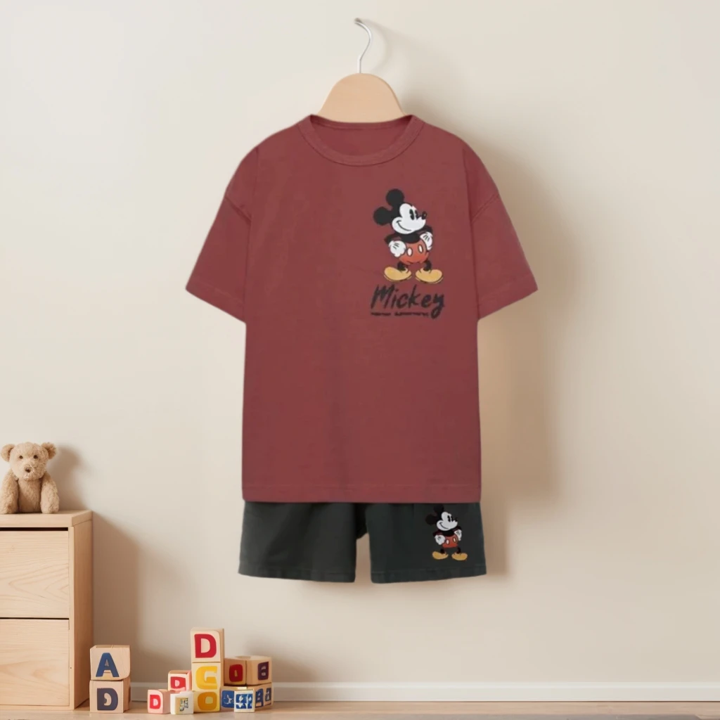 Set per bambini di marca Set di vestiti estivi di Topolino Ragazzi Bambini T-shirt a maniche corte e pantaloncini Abiti Set di top casual alla moda