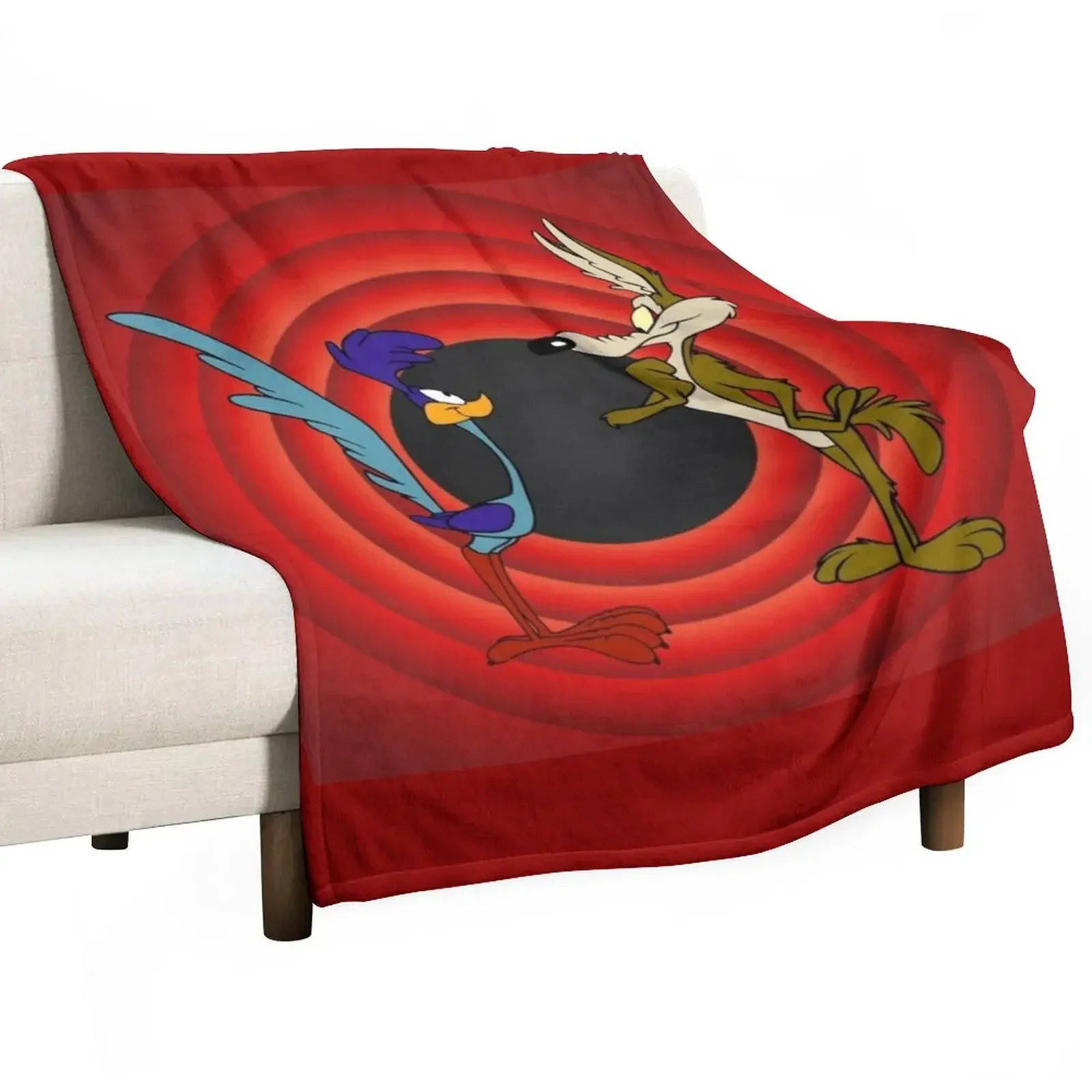 

Coyote and the roadrunner Throw Blanket blankets ands Bed linens Flannel Blankets