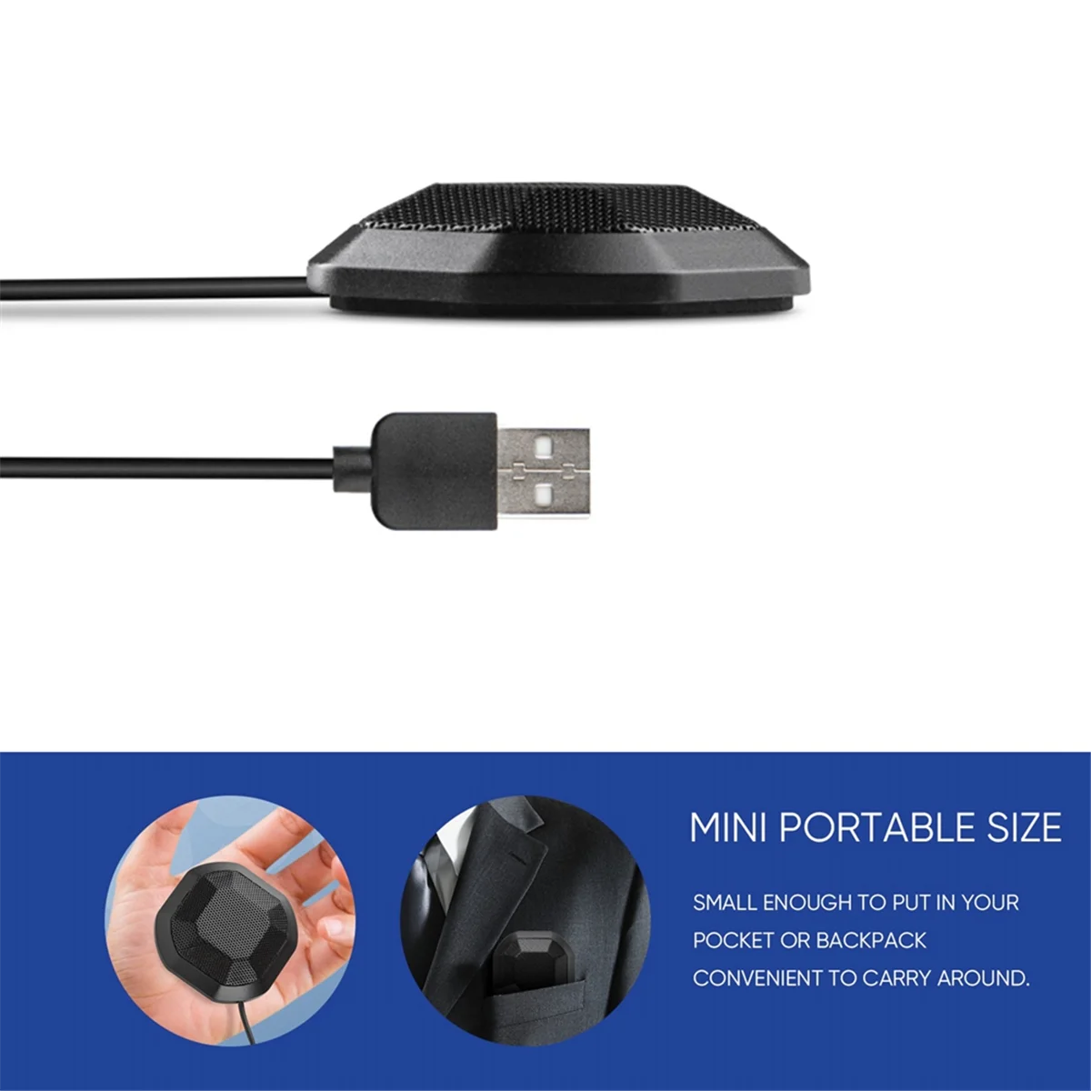 

Конференц-микрофон CMB-pUSB 360° ° Всенаправленный конденсаторный компьютерный микрофон для ПК с сенсорным отключением Plug & Play для ПК