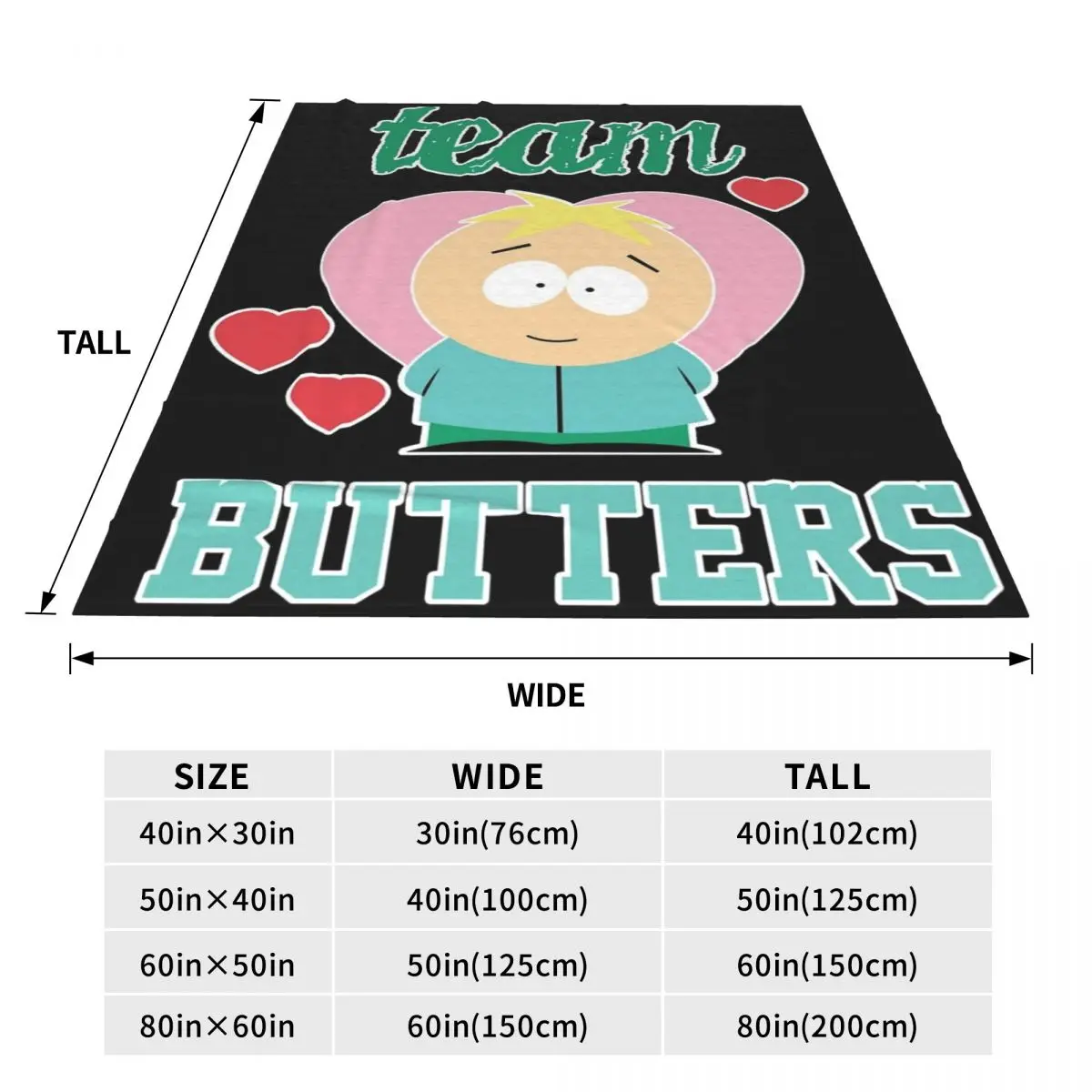 SOUTHPARKs TEAM BUTTERS Blankets Ultra-Soft Coral Fleece Plush Comfort Gift Throw Blanket Quilt