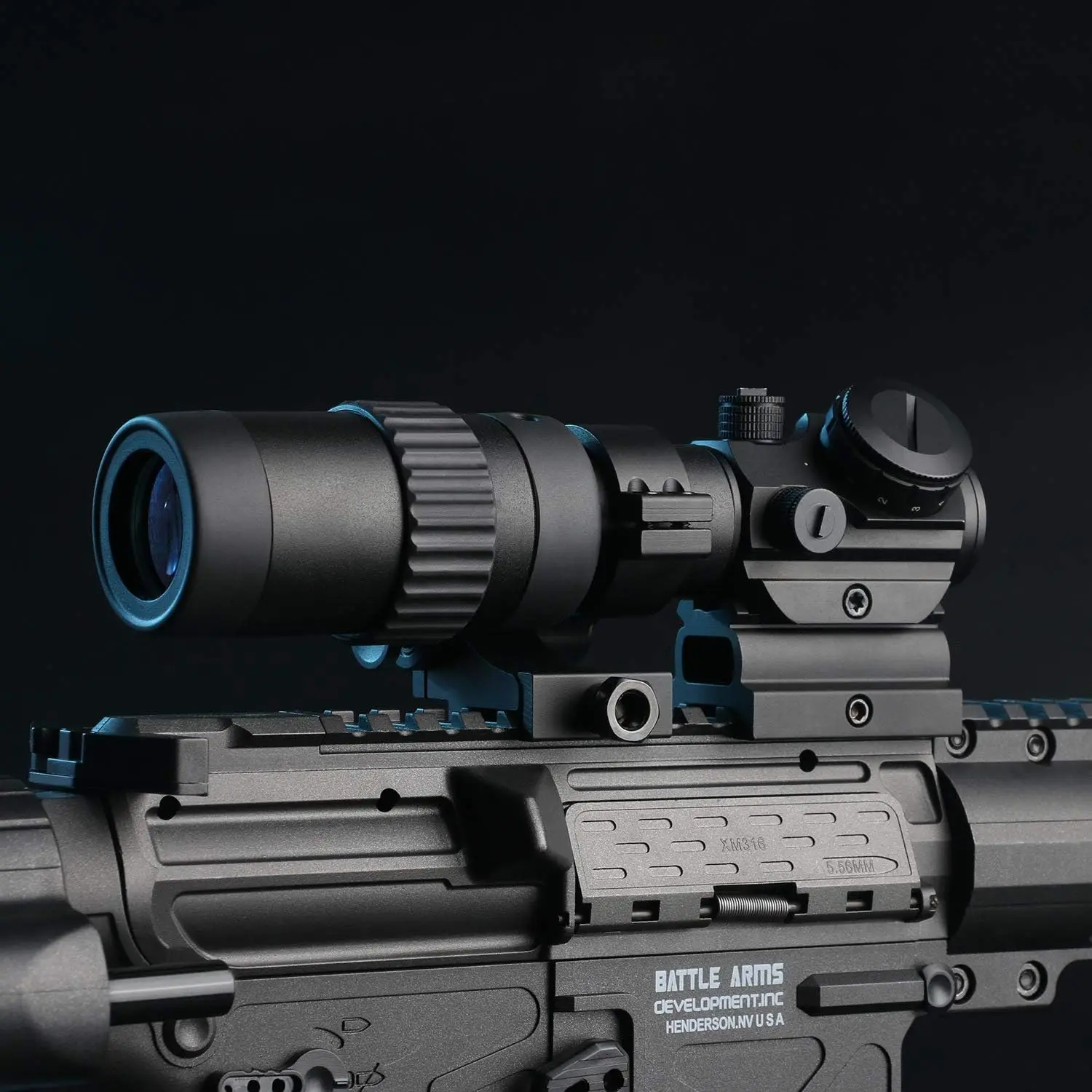 Imagem -02 - Lupa 15x 5x Ponto Vermelho Mira de Rifle de Airsoft Escopo de Lente Óptica Holográfica de Caça Tática com Suporte Flip