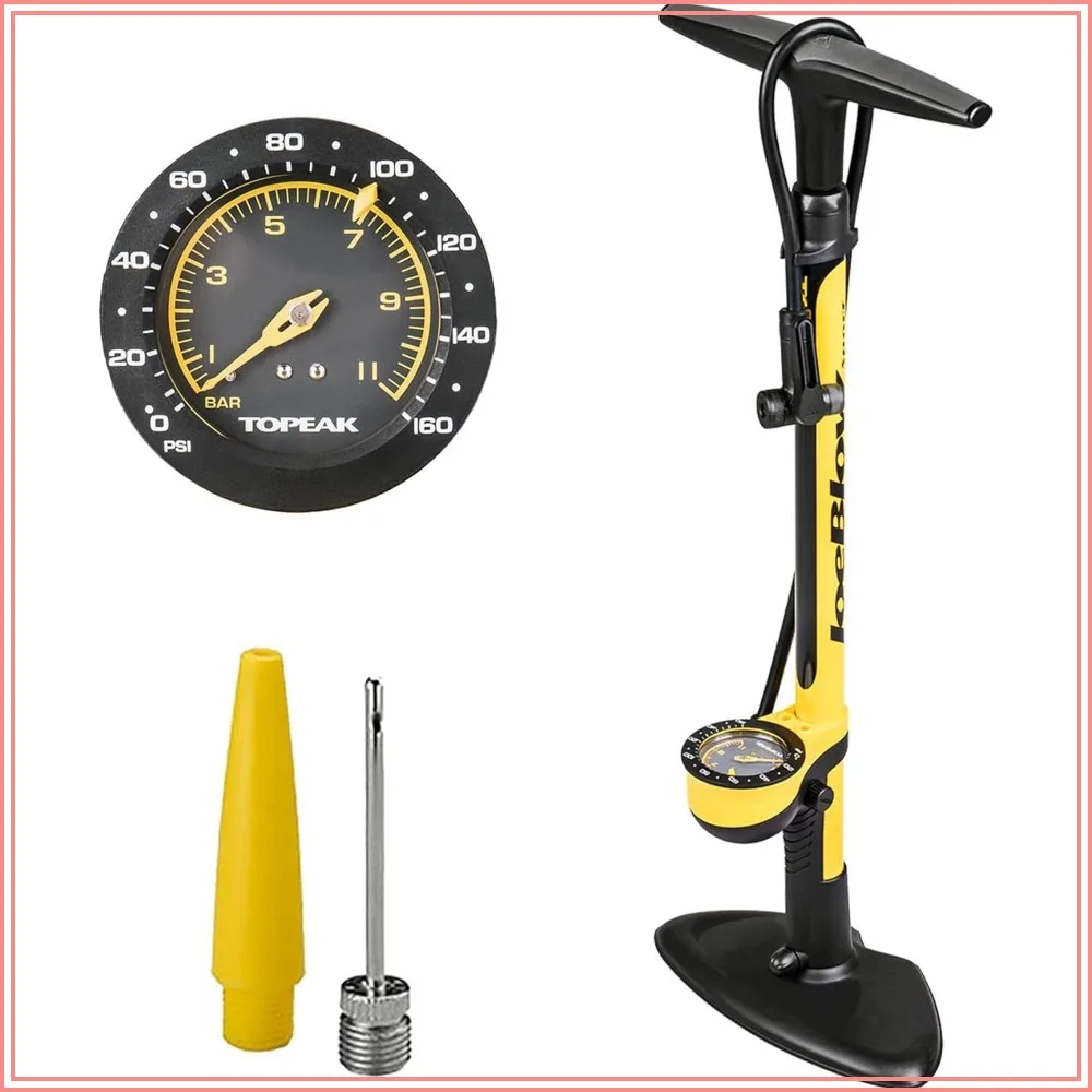 160 PSI Bike Floor Pump – Durable Steel Barrel, 3
