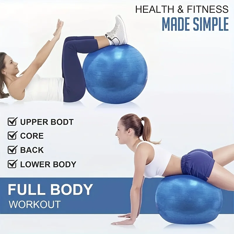 Anti-Burst Yoga Ball, With Air Pump And Thickened Stability Balance For Physical Fitness Exercise Fitness Ball Yoga Ball