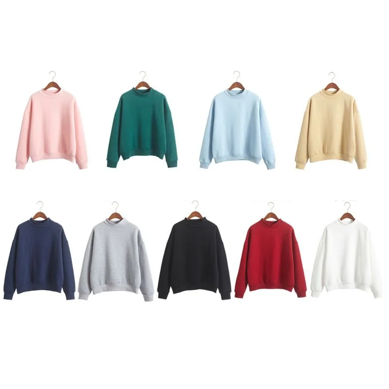 2025 Autumn Winter Fleece Crewneck Sweatshirt Women Men Loose Long Sleeves Velvet Pullover Tops Solid Sweatshirt Female Clothes