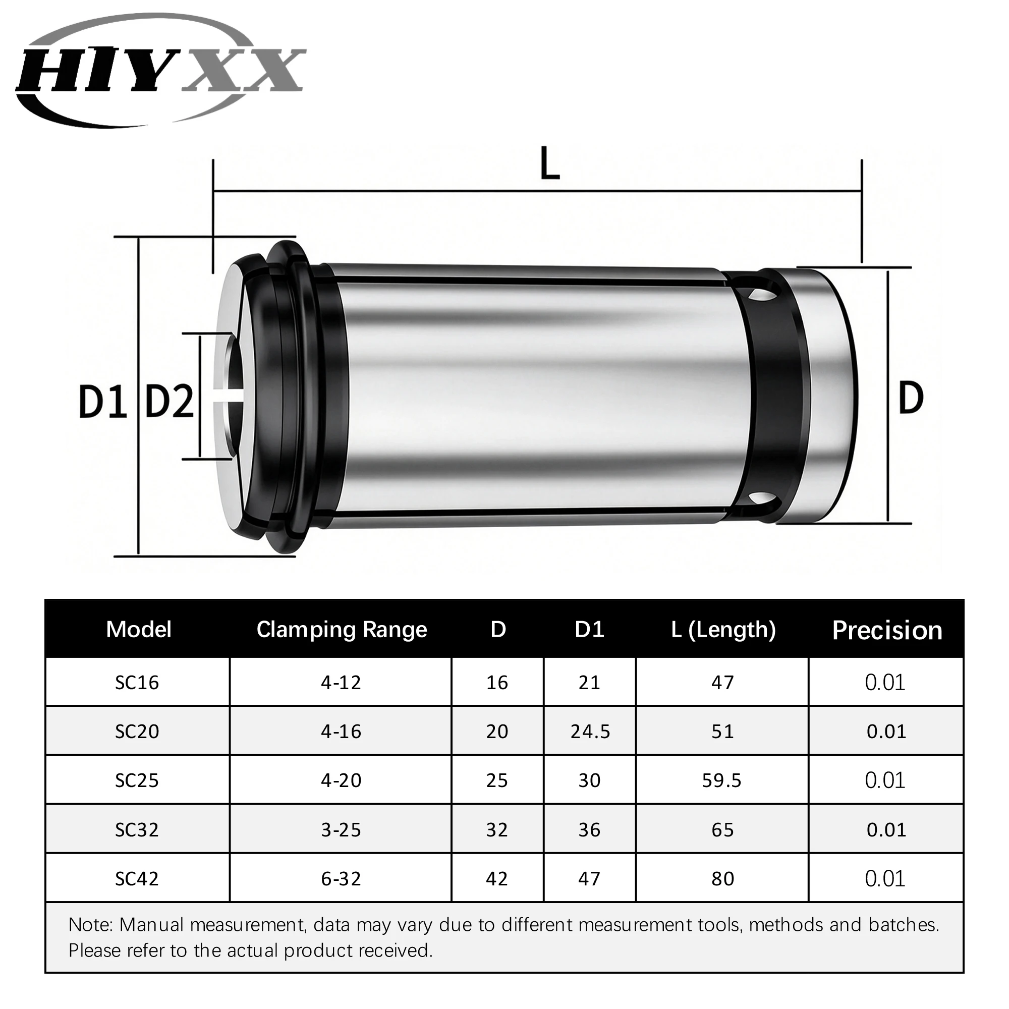 C Type Spring Collet C16 C20 C25 C32 C42 Elastic Straight Sleeve Chuck Tool Holder Clamping Collet For CNC Milling Machining