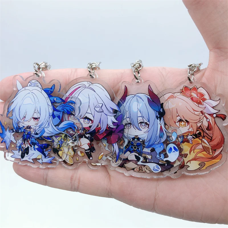 Game Honkai: Star Rail Topaz Jingliu HuoHuo Guinaifen Keychain Accessories Anime Cosplay Pendant Prop Badge Gift