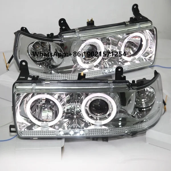 

Prado 4500 LC80 FJ80 LED Angel Eyes Headlight 1990-1997 Year Silver V1 for