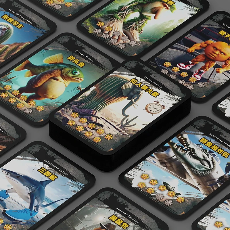 

20PCS Italian Brainrot Card Tung Tung Tung Sahur Game Collection Cards Funny Meme Kids Classic AI Animal Birthday Gifts 2025