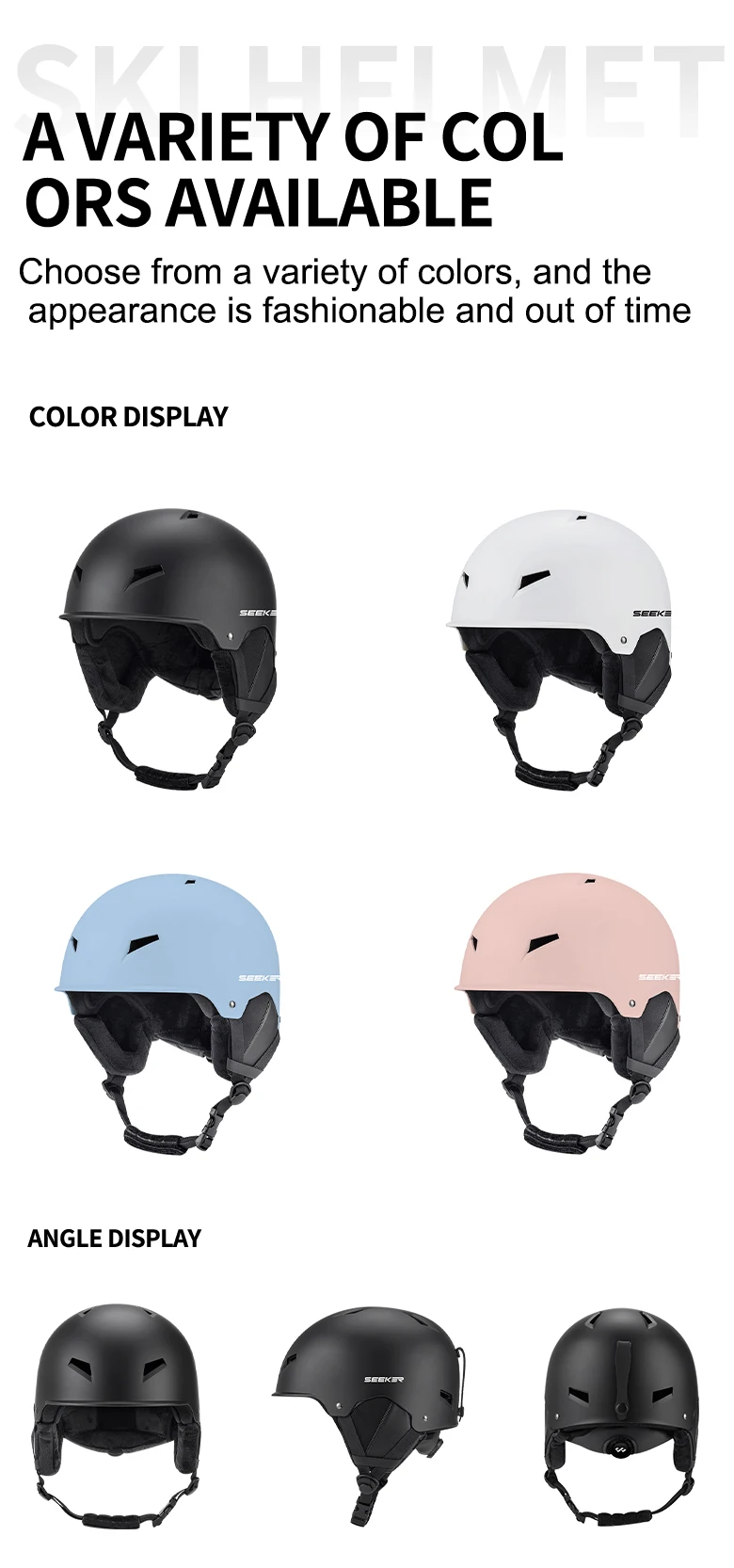 SEEKER Winter-Skihelm für Outdoor-Sportarten, Anti-Kollisions-Skihelm für Kinder und Erwachsene, Einzel- und Doppelbrett-Sicherheitsskihelm – Detail 10