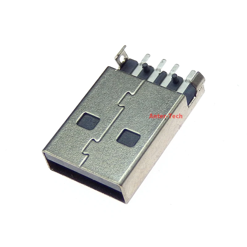 10Pcs/lot USB 2.0 Male A Type USB PCB Connector Plug 180 degree SMT AM 4pin Male USB Connector