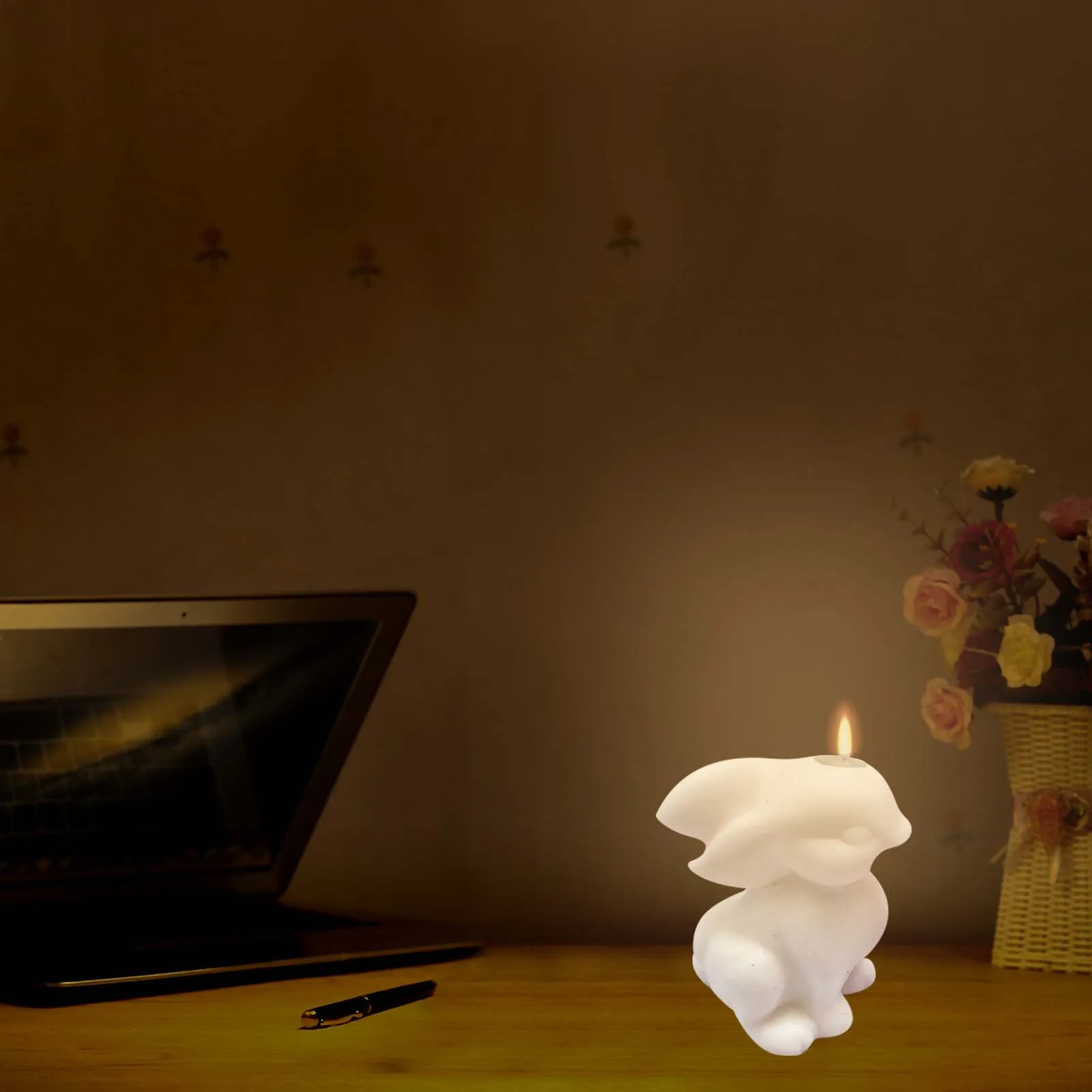 3D Rabbit Shaped Silicone Reusable Aroma Wax Craft Tool Non-Stick Easy Demoulding Diy Bunny Mold Cake Baking Tool Diy