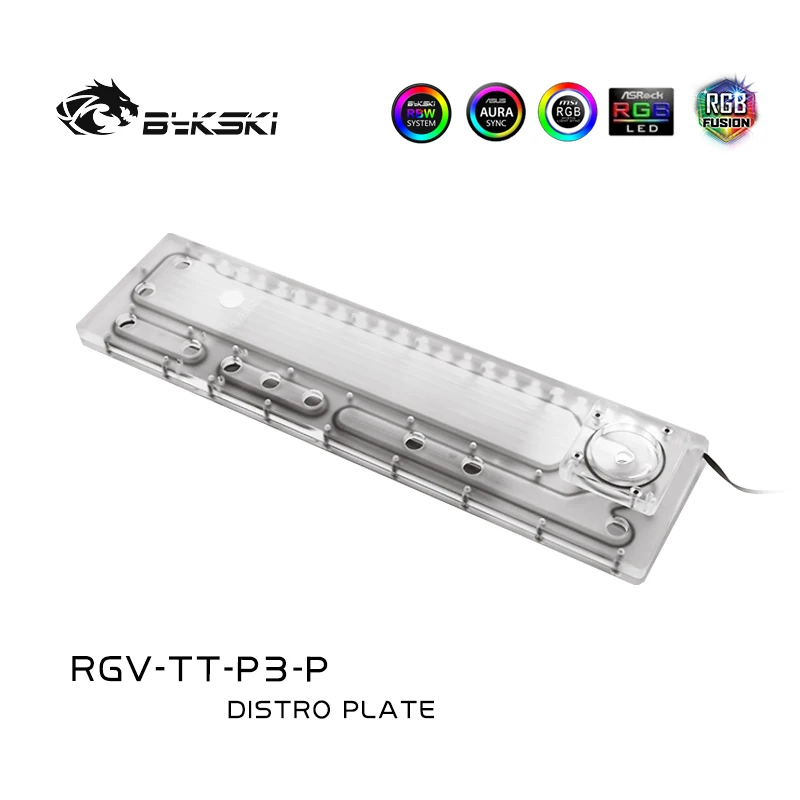 Imagem -06 - Bykski Placa de Discurso para tt Core p3 Case Tanque de Água Acrílico com Bomba 360 Radiador Solução de Laço de Resfriamento de Água 12v 5v Rgv-tt-p3-p