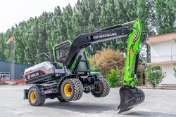 New wheeled excavator 9 8 7 ton Wheel Excavator with bucket attachment