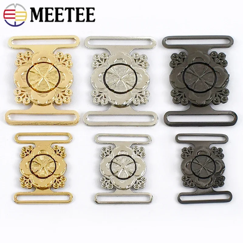 1/2/3/4/5Sets Meetee 30/40mm Metal Belt Buckle Retro Alloy Combination Hook Coat Windbreaker Decoration Button Sewing Accessory