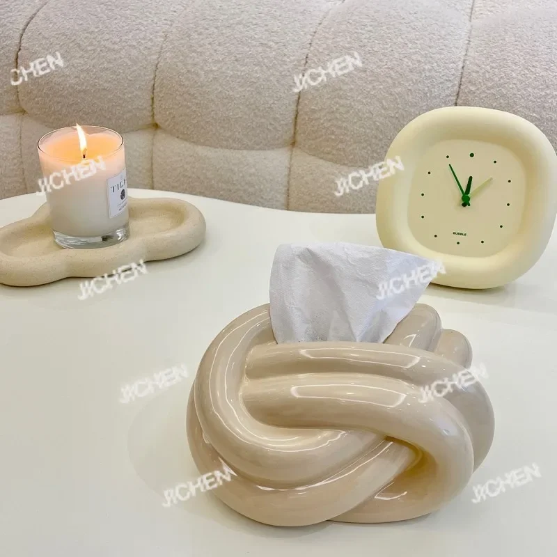 

HSCreative Life Knot Fun Tisue Box, журнальный столик для гостиной, обеденный стол, керамическая бумажная коробка для спальни, милый орнамент для домашнего декора