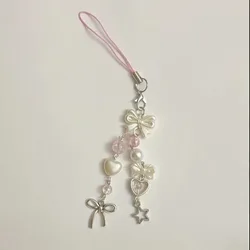 pink coquette bow phone charm Handmade jewelry