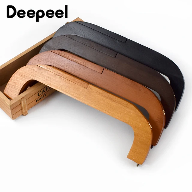 1Pc 25cm Drewniane uchwyty do torebek Rama do torebki Zapięcie do torebki Tkana torba Portfel Ręcznie robione wsporniki do zamykania śrub Akcesoria do majsterkowania